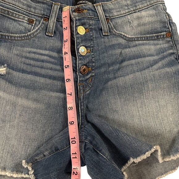 J. Crew ~ Womens High Rise Denim Shorts ~ Exposed Button Fly ~ size 25 - Picture 9 of 10
